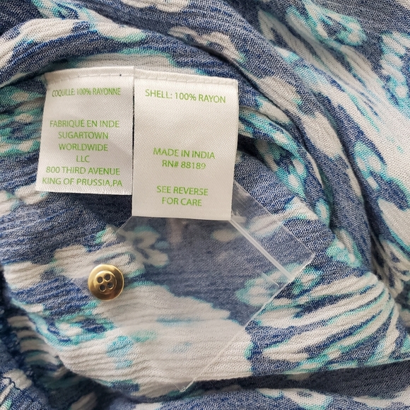 Lilly Pulitzer Elsa Romper: Indigo /Get in Line Jellyfish Blue White.  Size M - Picture 3 of 4